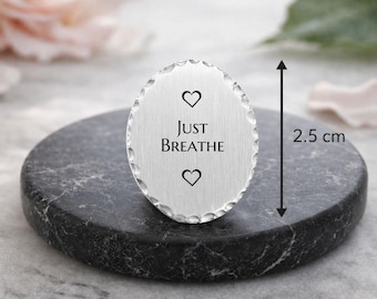 Just Breathe Gifts -  Anxiety relief Pocket Hugs Heart Token keepsakes Gift for him and her men and women