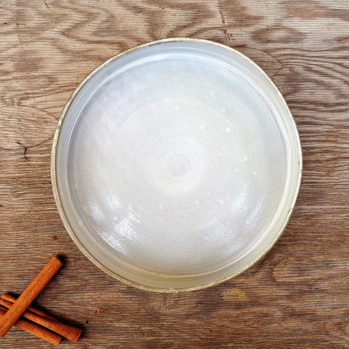 Large ceramic fruit bowl,gray/white baking shops dish
