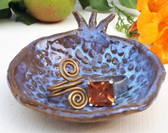 Ceramic ring Dish. RING holder  made in Israel