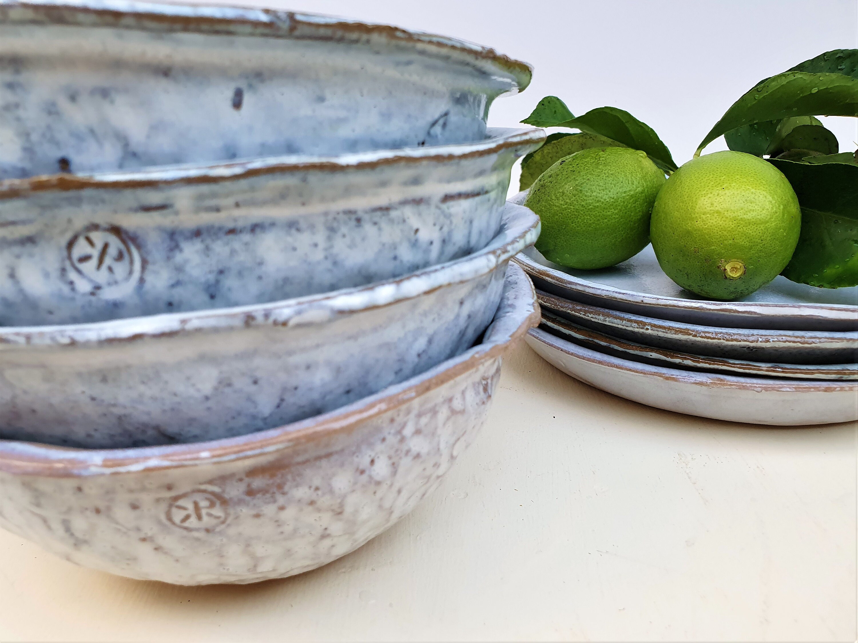 Ceramic plate and bowl set for four Etsy