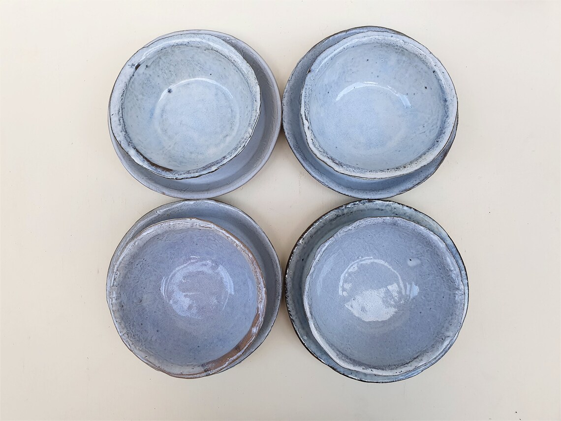 Ceramic plate and bowl set for four Etsy