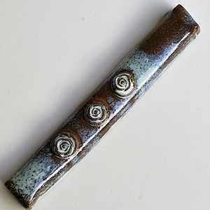 Large Blue Mezuzah, Handmade in Israel, 6.5"