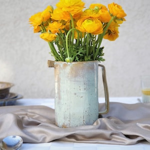 Ceramic Green Jug, Handmade Vase