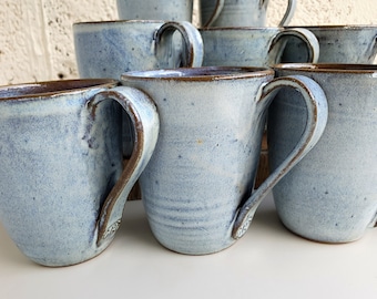 Blue Ceramic Mug, Handmade tumbler