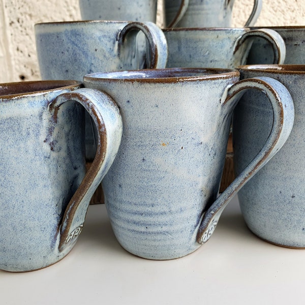 Blue Ceramic Mug, Handmade tumbler