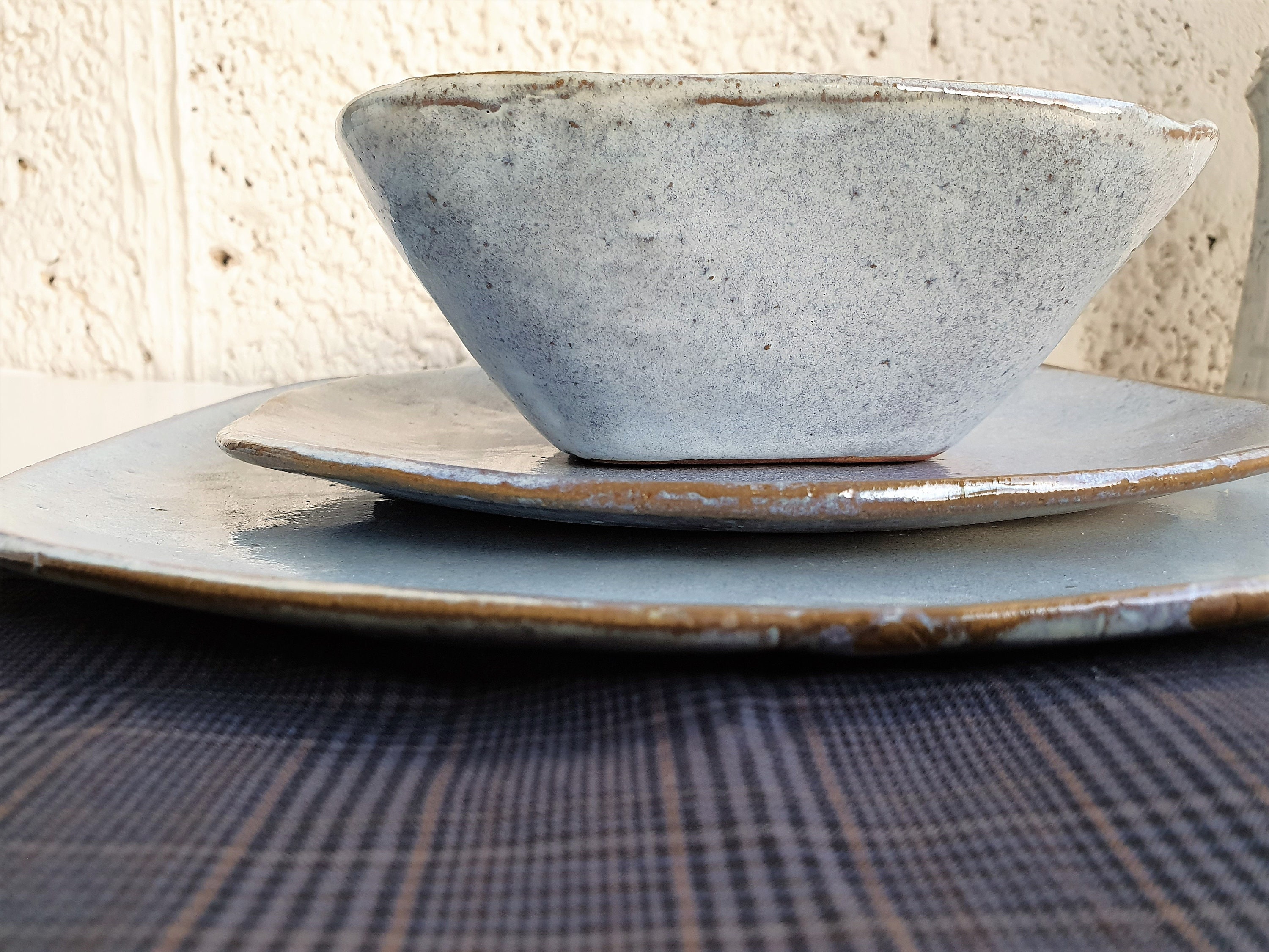 HANDmade Ceramic Square Plate Set Etsy