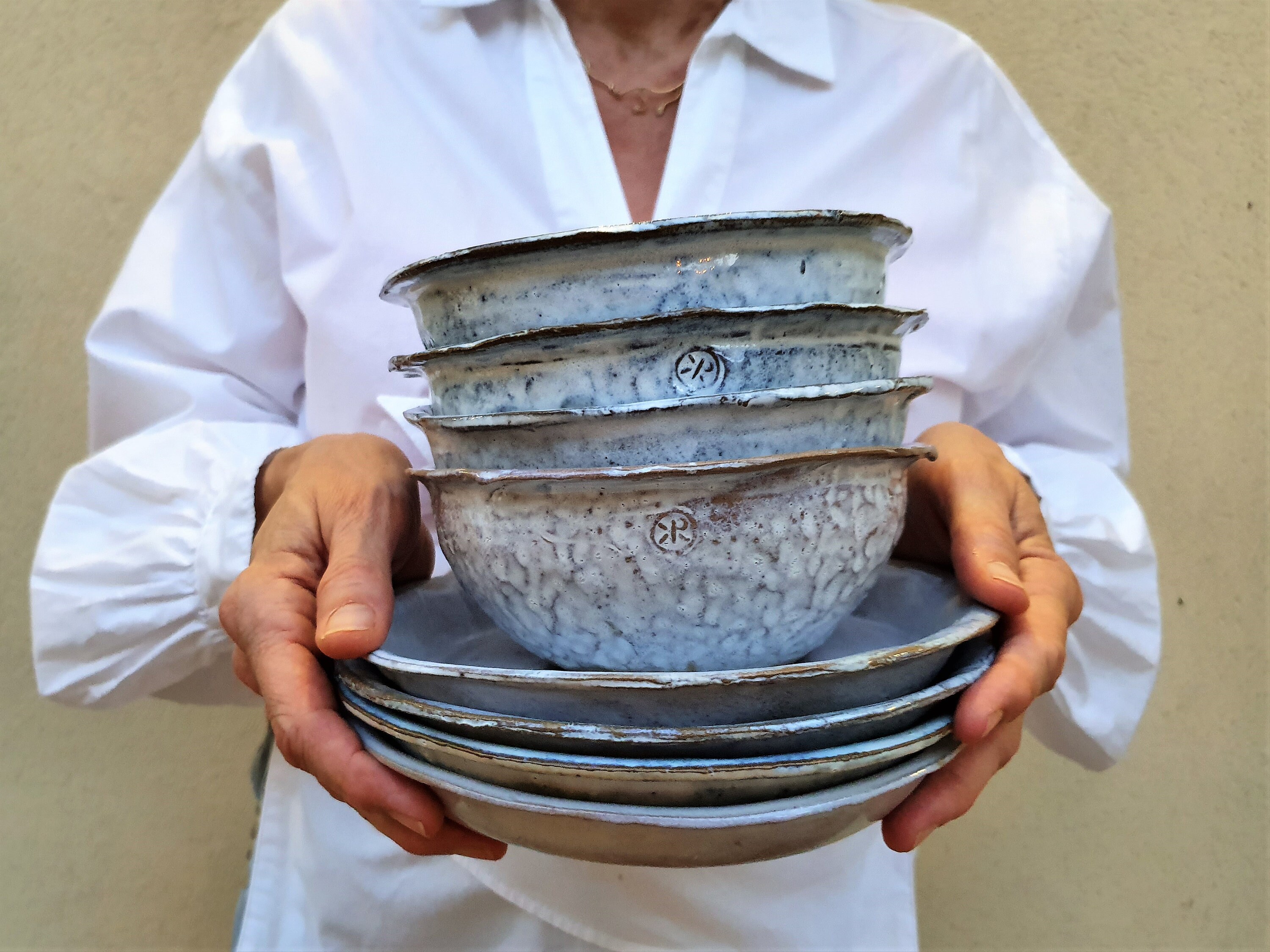 Ceramic plate and bowl set for four Etsy