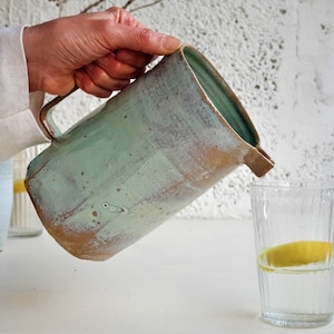 Rustic Green Jug, Handmade Ceramic vase