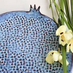27 cm Große Blaue Granatapfel Servierplatte
