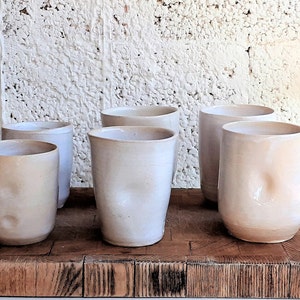 White Tumbler in 3 sizes available  Handmade Dimple Cup