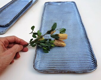 Large Serving Tray, Ceramic Handmade rectangular  Dish