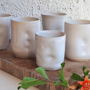 Six White Thumb Cups