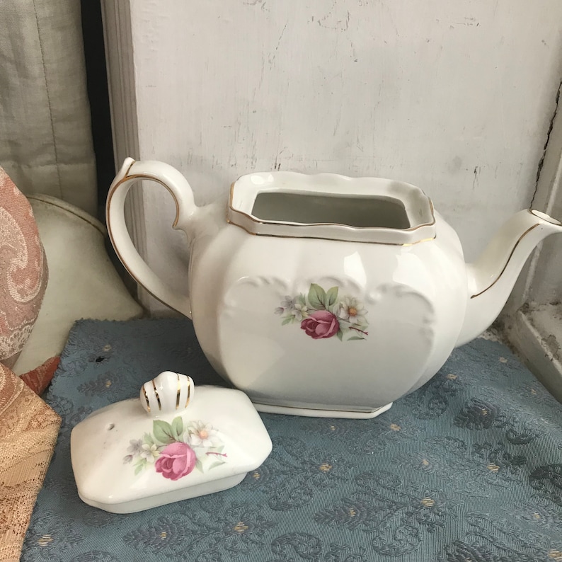 Sadler Cube Teapot Floral Pottery Made in England Etsy