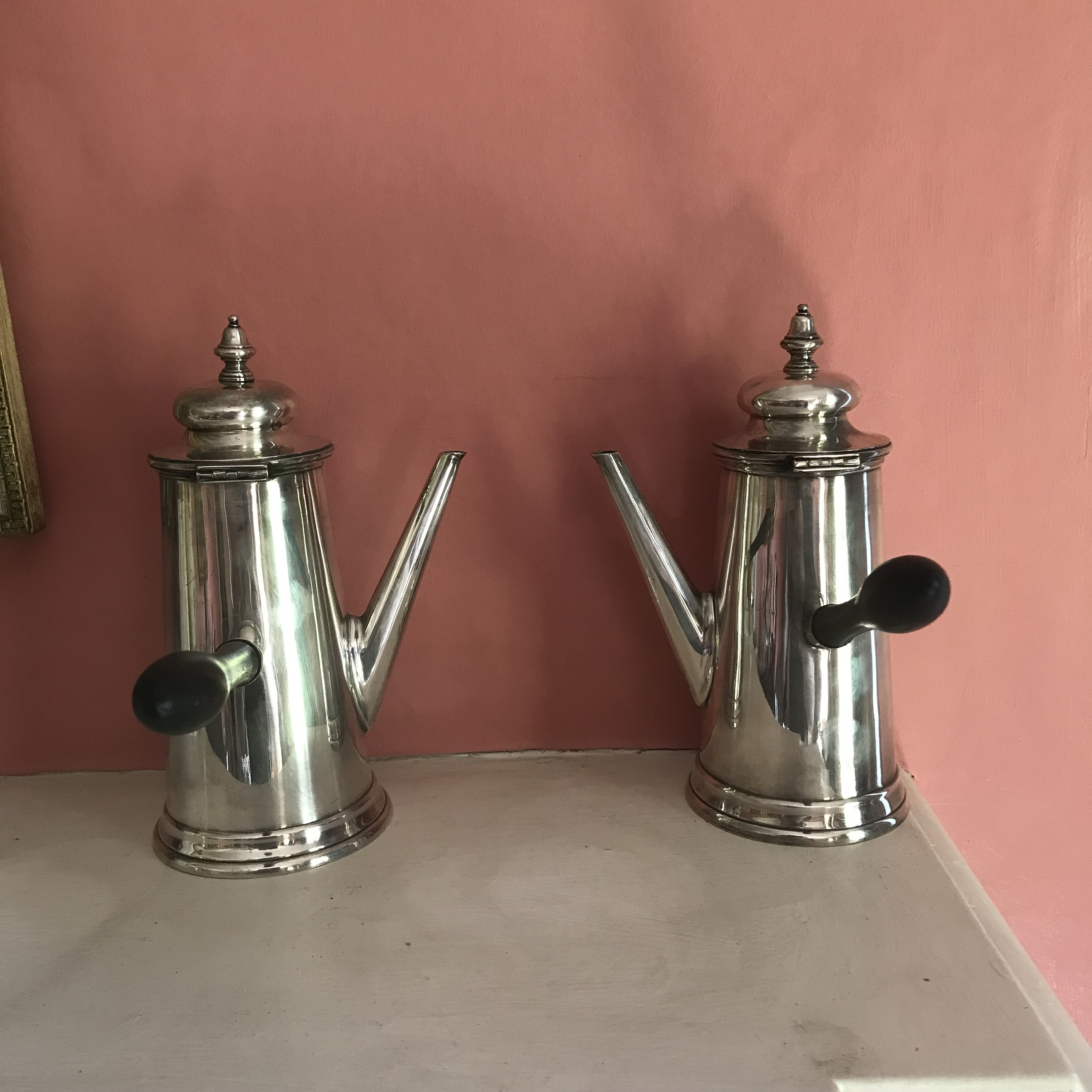 French Silver Hot Chocolate Pot or Coffee Pot, Puiforcat