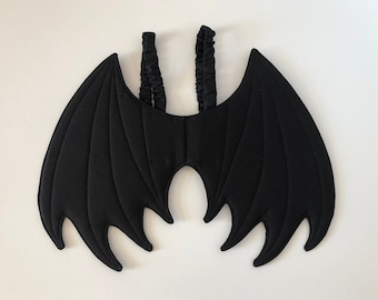 Solid black fabric Wearable Dragon Wings for kids// Bat costume wings// halloween costume wings// gargoyle wings