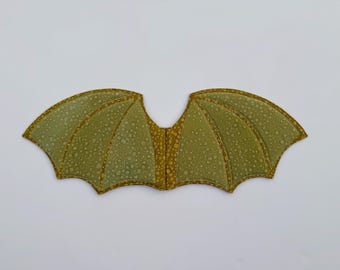 READY TO SHIP - Yellow-olive green wearable dragon wings with applique for kids// dragon scales// kids dragon wings// costume// cosplay