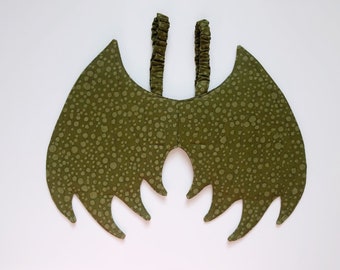 Olive Green Dragon Wings, Kids Costume, Dress Up Play