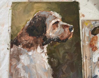 Personalized Pet Portrait: made to order heirloom oil painting of YOUR pet, 9x12 Inches