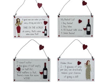 Funny Wine Quote Plaque, Sarcastic Alcohol Lover Gift