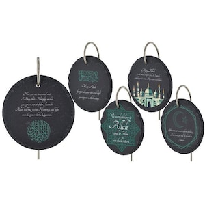 Islamic Grave Stick Marker Ornament Muslim Islamic Arabic To Allah Memorial Slate Plaque In Memory Headstone Heart Hanging Graveside Stake