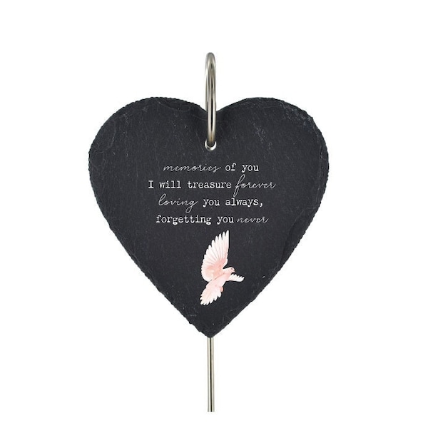 Dove Grave Stick Marker Plaque Memorial Slate Heart Bird Ornament Hanging Graveside Decor Stake Headstone memories Of You