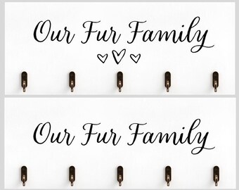 Our Fur Family Keys Key Rack 5 Hooks Holder Wall Hooks Keyrack Dog Lead Hooks Pet Lead Hooks Storage Holder