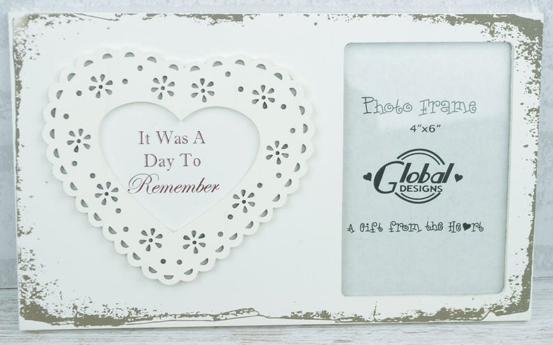 Lace Heart Photo Frame It Was A Day To Remember Wedding Selfie Frame 4x6 F1503B