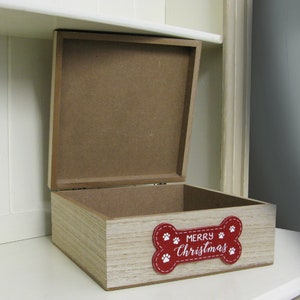 Dog Christmas Eve Box Santa Paws Please Stop Here Gift Keepsake Dog Treats Chest 75945 image 4