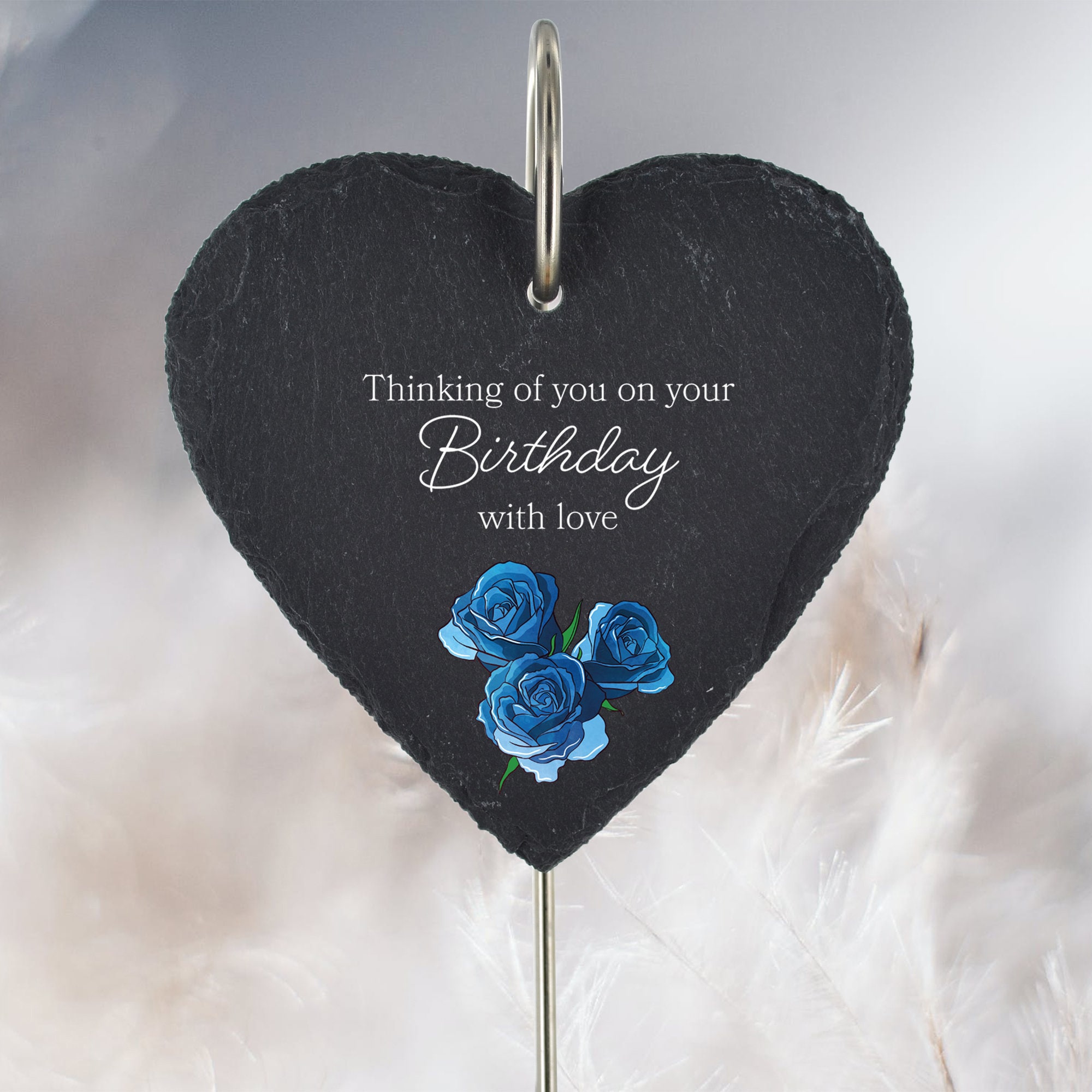 Grave Stick Marker Plaque Slate Heart Ornament Loving Memories If Tears - View #11