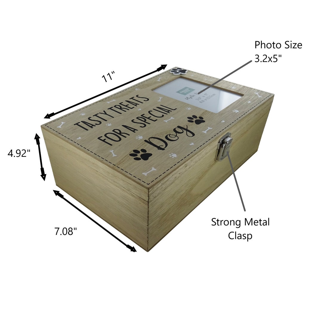 Dog Treats Food Storage Container Holder Biscuits Barrel Wood Etsy