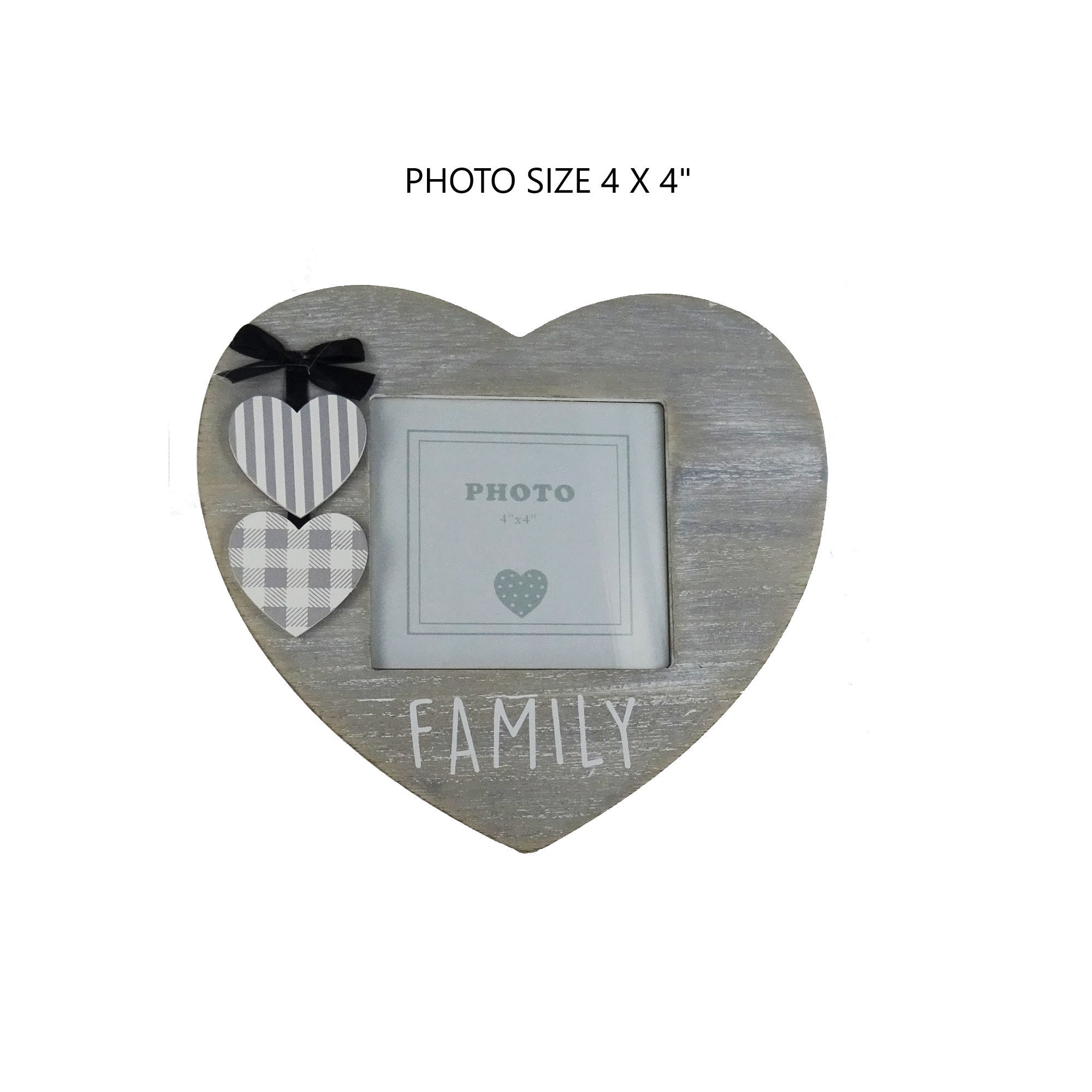 Family Heart Photo Frame With Hanging Hearts Making Memories Etsy