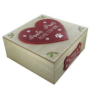 Dog Christmas Eve Box Santa Paws Please Stop Here Gift Keepsake Dog Treats Chest 75945 image 2