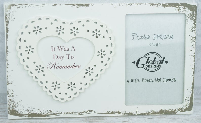 Lace Heart Photo Frame It Was A Day To Remember Wedding Selfie Frame 4x6 F1503B