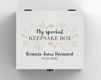 Personalized Woodland Baby Keepsake Box: First Year Memories