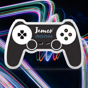 Personalised Gaming Controller Games Room Bedroom Standing Block Plauqe Console Shape Gamers Room 4 Colours Available