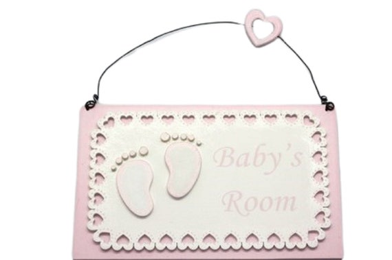 Sign Baby's Room Pink Girls Nursery Door Plaque Baby | Etsy