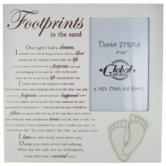 Photo Frame Footprints In The Sand Picture Frame Sentimental Tribute F1593