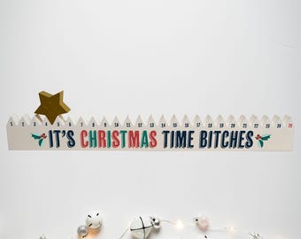 Rude Humor Wooden Advent Calendar: Interactive Star Countdown