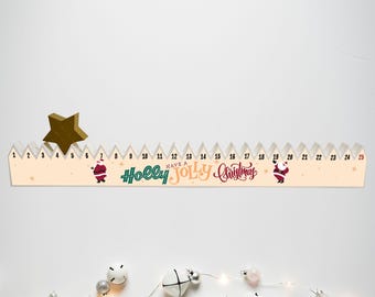 Interactive Christmas Advent Calendar, Moving Star Countdown