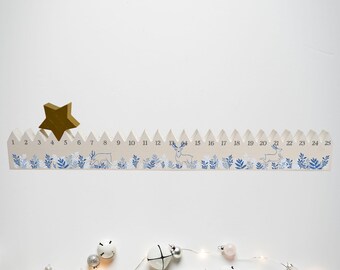 Snowy Deer Wooden Advent Calendar: Interactive Christmas Countdown