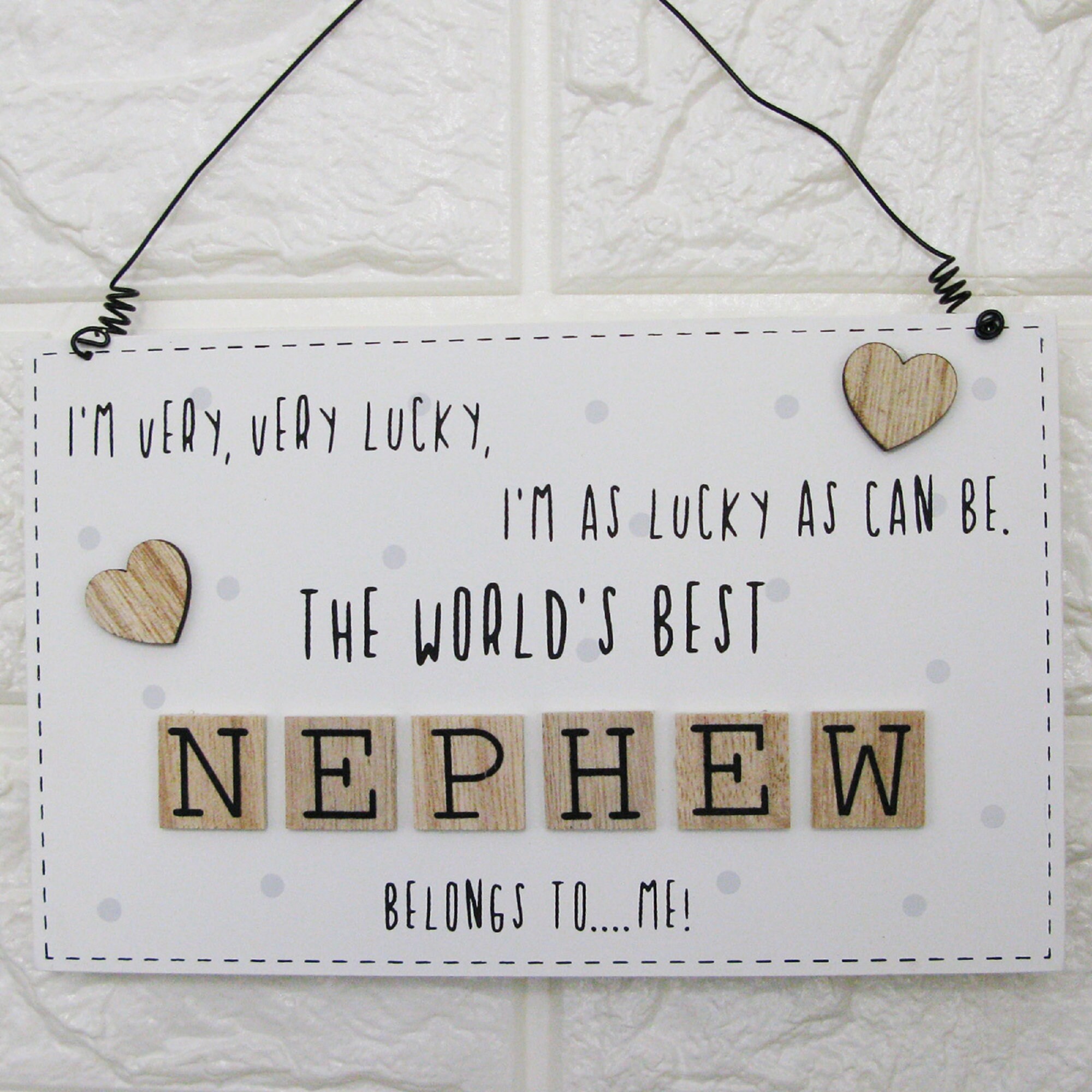 Plaque The Worlds Best Nephew Sign 3D Letters Tiles Gift Wood Etsy