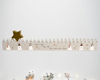 Angel Advent Calendar: Interactive Moving Star Wooden Countdown