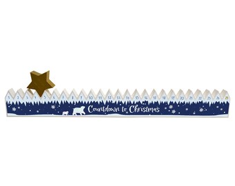Polar Bear Christmas Advent Calendar: Interactive Moving Star, Festive Wooden Block