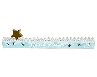 Penguin Christmas Advent Calendar, Interactive Wooden Countdown Block