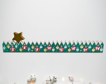 Baubles Wooden Advent Calendar: Interactive Moving Star Christmas Countdown