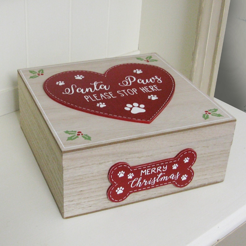Dog Christmas Eve Box Santa Paws Please Stop Here Gift Etsy UK