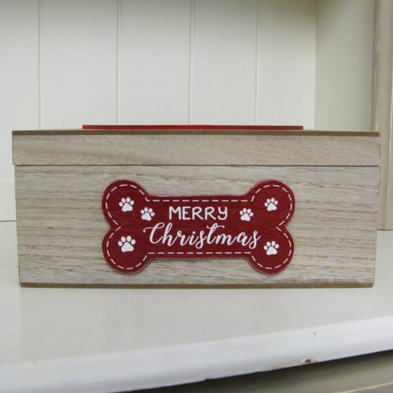 Dog Christmas Eve Box Santa Paws Please Stop Here Gift Keepsake Dog Treats Chest 75945 image 5