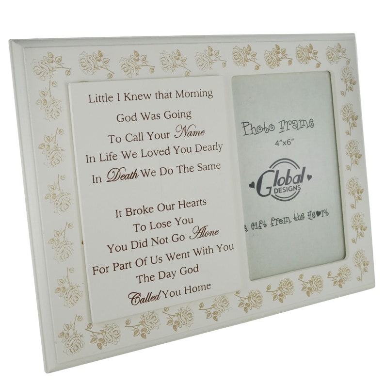 Remembrance Photo Frame I Knew God Was Going To Call Your Name 4 x 6 Wooden Roses F1595