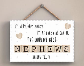 World's Best Nephew Wood Sign - Scrabble Letter Plaque