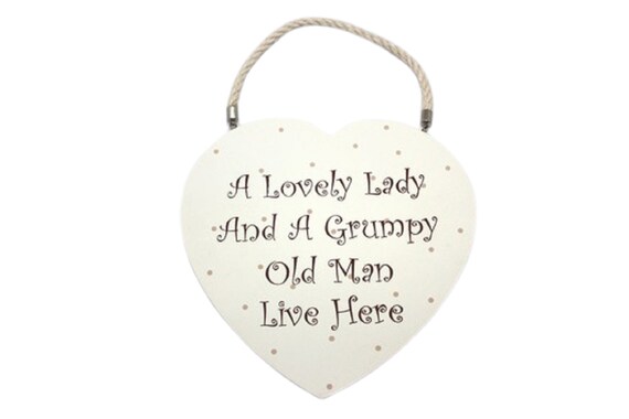 Heart Plaque A Lovley Lady & A Grumpy Old Man Live Here Large | Etsy Heart Plaque A Lovley Lady & A Grumpy Old Man Live Here Large | Etsy